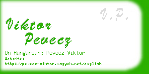 viktor pevecz business card